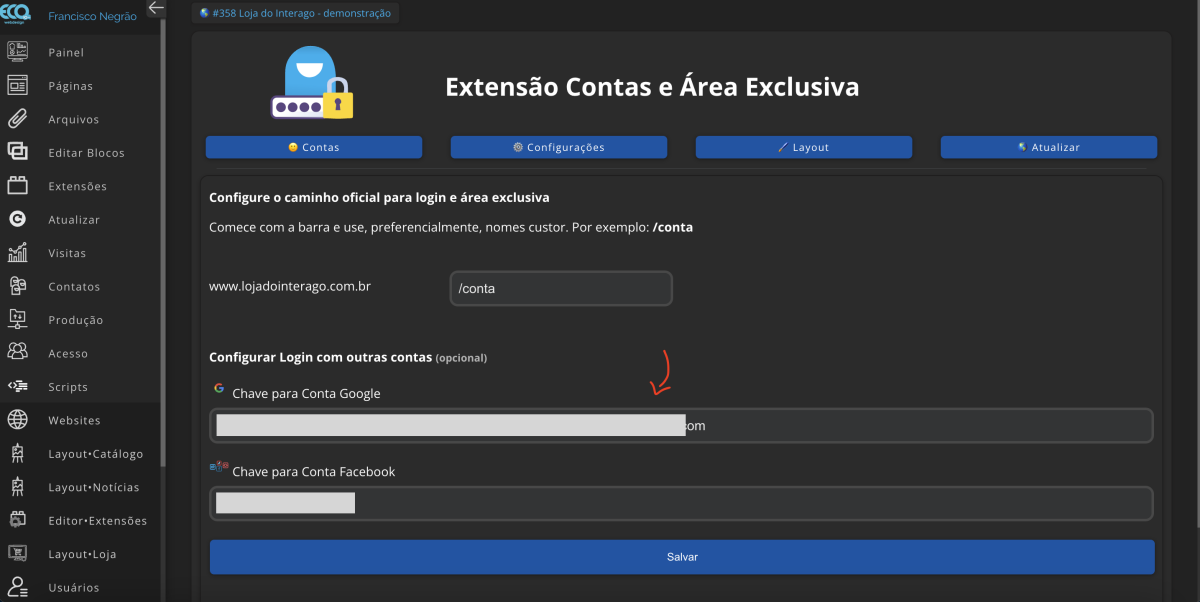 Imagem configuracao-tela-do-interago